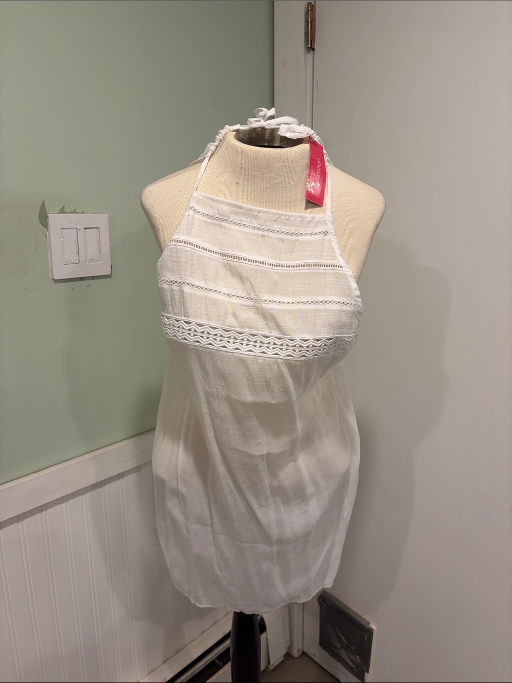 Xhilaratuon M White Halter Neck Mini Dress new